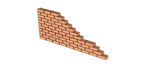 Стена из блока и кирпича