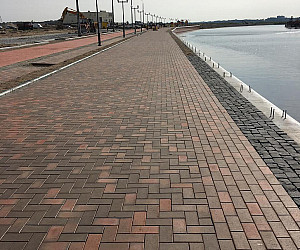 Клинкер тротуарный Глазго темно-красный флэш, варианты укладки и применения