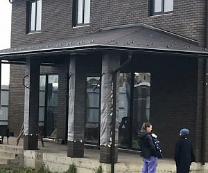 Облицовочный кирпич 1 НФ Графит Дуб в кладке