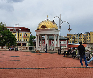 Варианты применения красного тротуарного клинкера Лондон