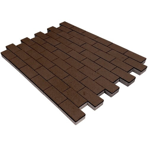 Тротуарная плитка Прямоугольник Лайн, 60мм, коричневая, гладкая