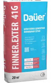 Шпаклевка цементная финишная Dauer FINNER® 41G Серая 20кг Шпаклевка цементная финишная Dauer FINNER® 41G Серая 20кг