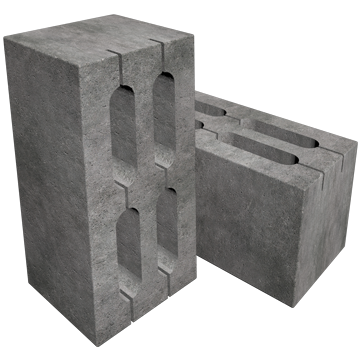 Блок 4-х пустотный бетонный облегченный RRD