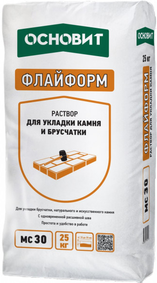 Раствор для укладки камня ОСНОВИТ ФЛАЙФОРМ МС30 темно-серый 25 кг