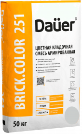 Смесь кладочная цветная армированная DAUER BRICK.COLOR 251, светло-серый, 50 кг, лето