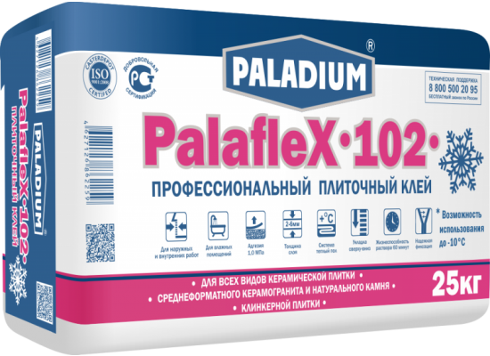 Плиточный клей профессиональный PalafleX-102 "ЗИМА"25 кг