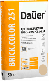 Смесь кладочная цветная армированная DAUER BRICK.COLOR 251, слоновая кость, 50 кг, лето Смесь кладочная цветная армированная DAUER BRICK.COLOR 251, слоновая кость, 50 кг, лето