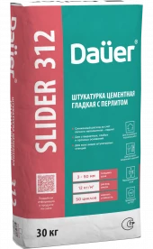 Штукатурка цементная мелкофракционная Dauer SLIDER 312, гладкая, 30кг Штукатурка цементная мелкофракционная Dauer SLIDER 312, гладкая, 30кг